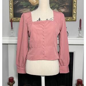 Harpa Women's Crop Top Rose Pink Blouse Size Medium